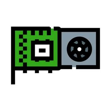 Computer graphics card hardware illustration concept Stockillustratie