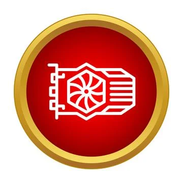 Computer graphics card icon circulating digital data Stock Illustration
