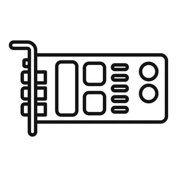 Computer graphics card icon outline Illustrazione stock