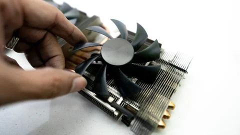 Computer graphics card to increase graphics performance in games - Foto stock