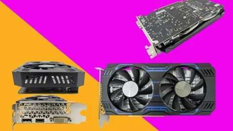 Computer graphics card to increase graphics performance in games- Foto stock