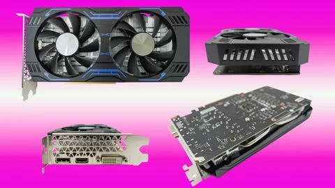 Computer graphics card to increase graphics performance in games- Foto stock