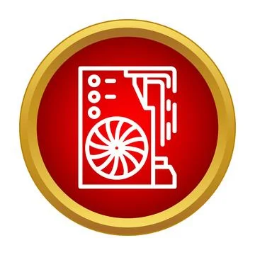 Computer graphics card or cooler component icon Stock Illustration