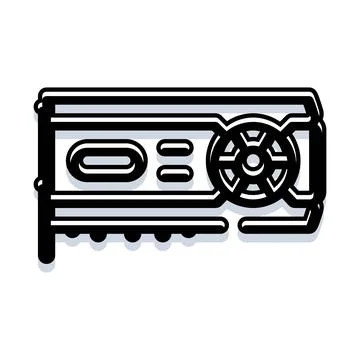 Computer graphics card processing data for gaming technology Illustrazione stock
