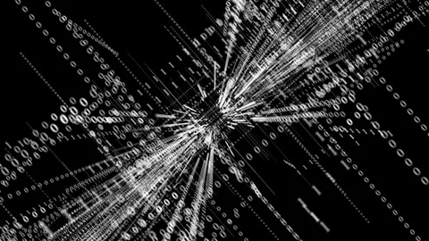 Computer graphics. A digital background with a binary code in straight lines Stock Footage 243663252