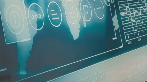 Computer graphics on the display Stock Footage 81457542