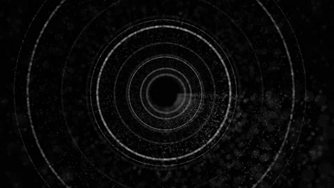Computer graphics movement inside a pipe which consists of concentric circles. T Stock Footage 232988393