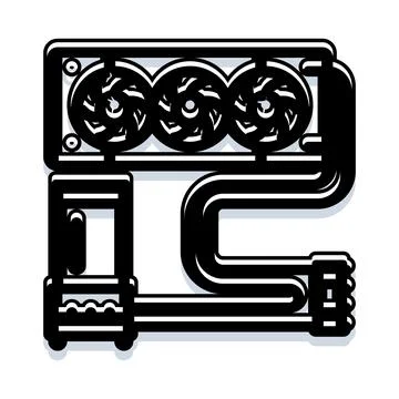 Computer graphics processing cooling component illustration artwork Stock Illustration