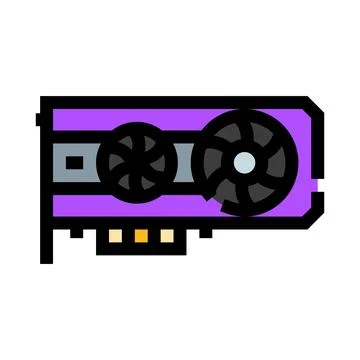 Computer graphics processing unit hardware icon for gaming Illustrazione stock