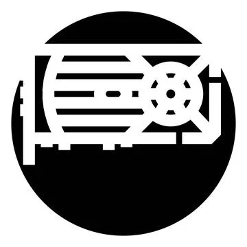 Computer graphics processing unit hardware technology icon Stockillustratie