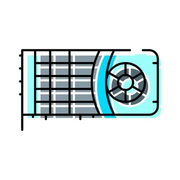Computer graphics processing unit hardware component icon Illustrazione stock