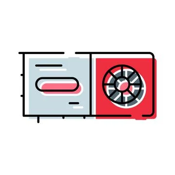 Computer graphics processing unit hardware technology icon Stock Illustration