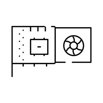 Computer graphics processing unit hardware technology icon Stock Illustration