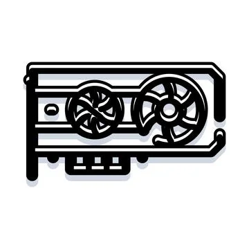 Computer graphics processing unit hardware technology icon Stock Illustration