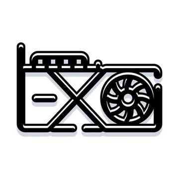 Computer graphics processing unit hardware icon illustration Illustrazione stock