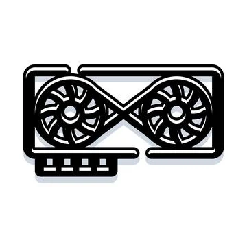 Computer graphics processing unit hardware icon Stock Illustration