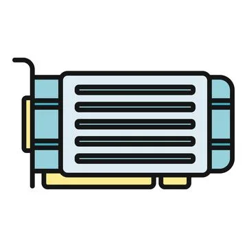 Computer graphics processing unit hardware component icon Stock Illustration