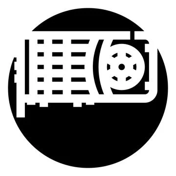 Computer graphics processing unit icon component concept Stock Illustration