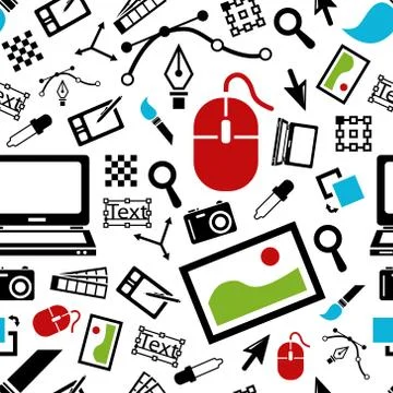 Computer graphics seamless pattern Stock Illustration