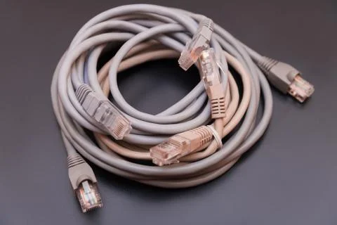 Computer gray wires Stock Photos