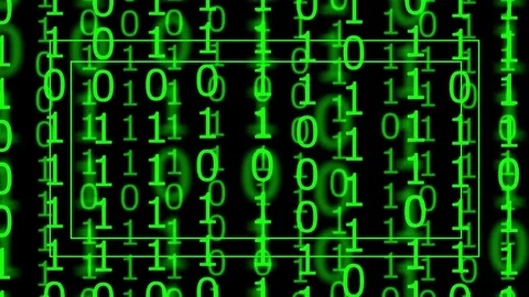 Computer green bits moving animation. Stock Footage 84737690