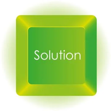 Computer green key, isolated on white background, vector illustration Stock Illustration