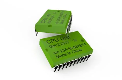 Computer green microchips 스톡 일러스트