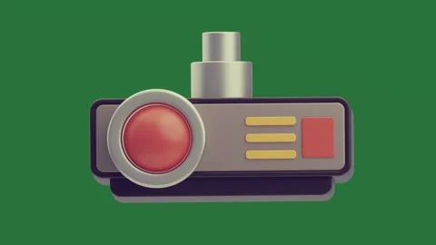A computer on green screen and usb stick red button icon camera with it green Stock Footage 335981521