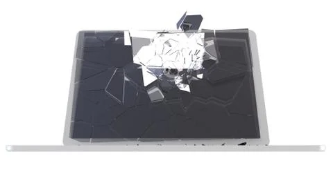 Computer hack concept - damaged pc Stock-Illustration