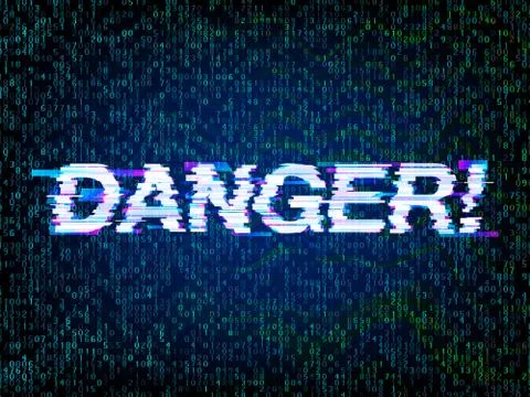 Computer hacked, programming and coding error Stock Illustration