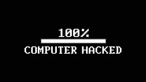 COMPUTER HACKED Text Animation and Loading Bar, Alpha Matte and Overlay, Loop Stock Footage 234971144