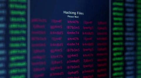 Computer Hacker accessing personal information through software tec Stock Footage 68722866