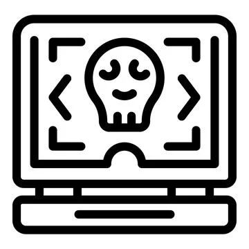 Computer hacker attack icon outline vector. Cyber security Illustrazione stock