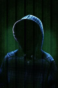 Computer Hacker Committing Cybercrime Stock Photos