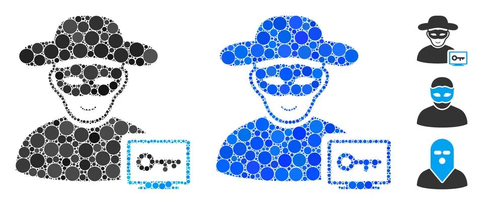 Computer Hacker Composition Icon of Circle Dots Illustrazione stock