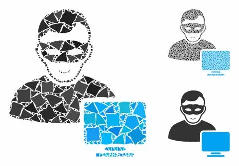 Computer hacker Composition Icon of Inequal Items イラスト素材