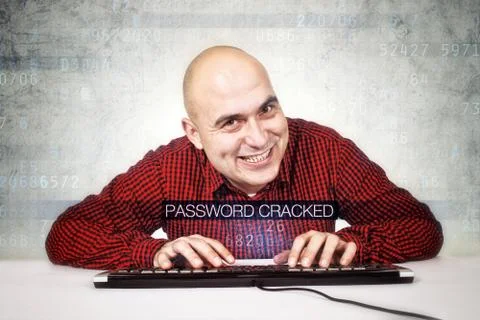 Computer hacker cracked security password Stock Photos