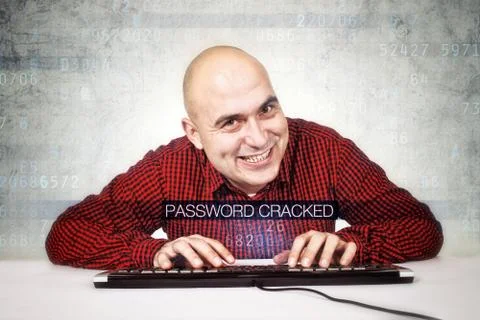 Computer hacker cracked security password Foto stock