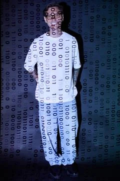 Computer hacker in cyberspace Foto stock