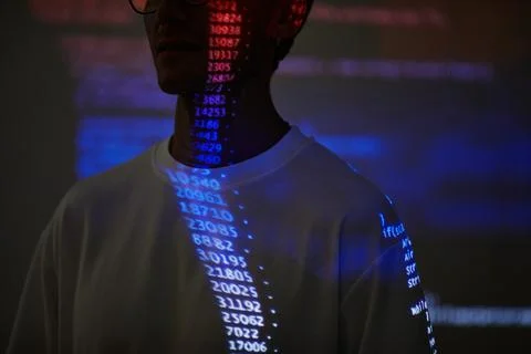 Computer hacker doing his work Stock Photos