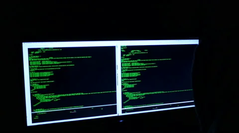 Computer Hacker, Hacker is writing code on computer Stock Footage 49970450