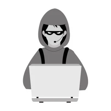 Computer hacker icon Illustrazione stock