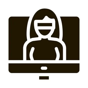 Computer hacker icon Vector Glyph Illustration Illustrazione stock
