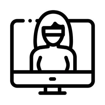 Computer hacker icon vector outline illustration Illustrazione stock