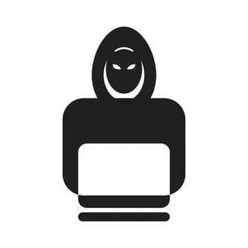 Computer hacker icon vector sign design Illustrazione stock
