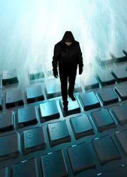 Computer hacker, Illustration 库存插图