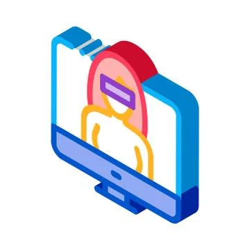 Computer hacker isometric icon vector illustration Illustrazione stock