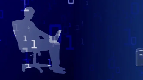 Computer hacker with laptop Video stock 37527656