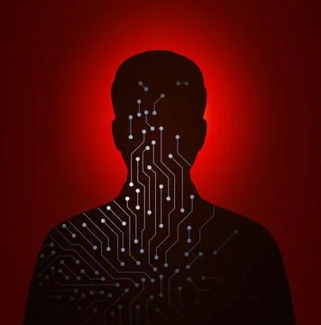 Computer hacker with new tech of Artificial intelligence Stock Illustration