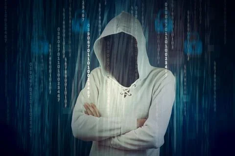 Computer hacker silhouette  man Foto stock